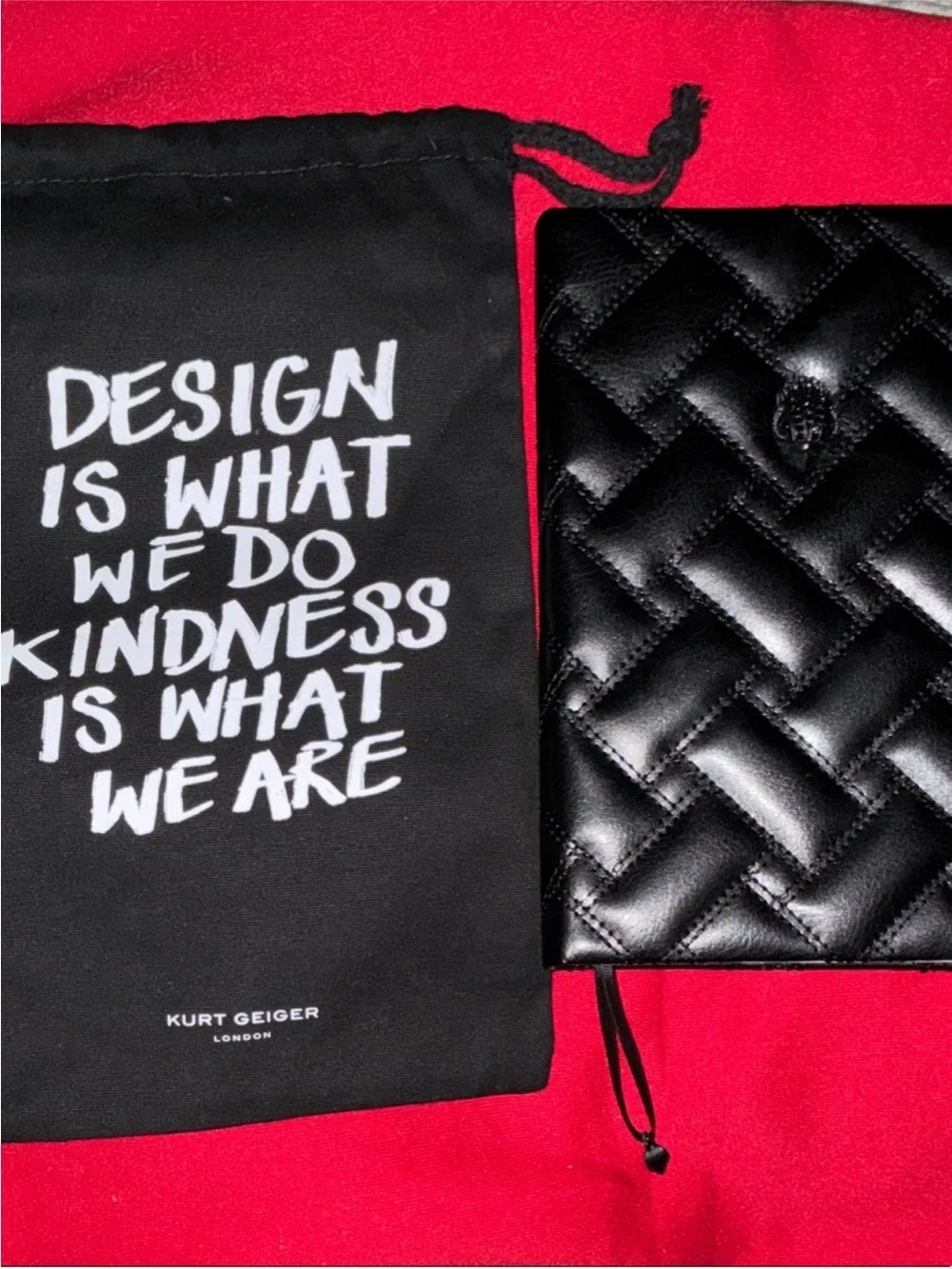 Kurt Geiger London Shoreditch Quilted Leather Notebook Journal – Black 🖤🦅
